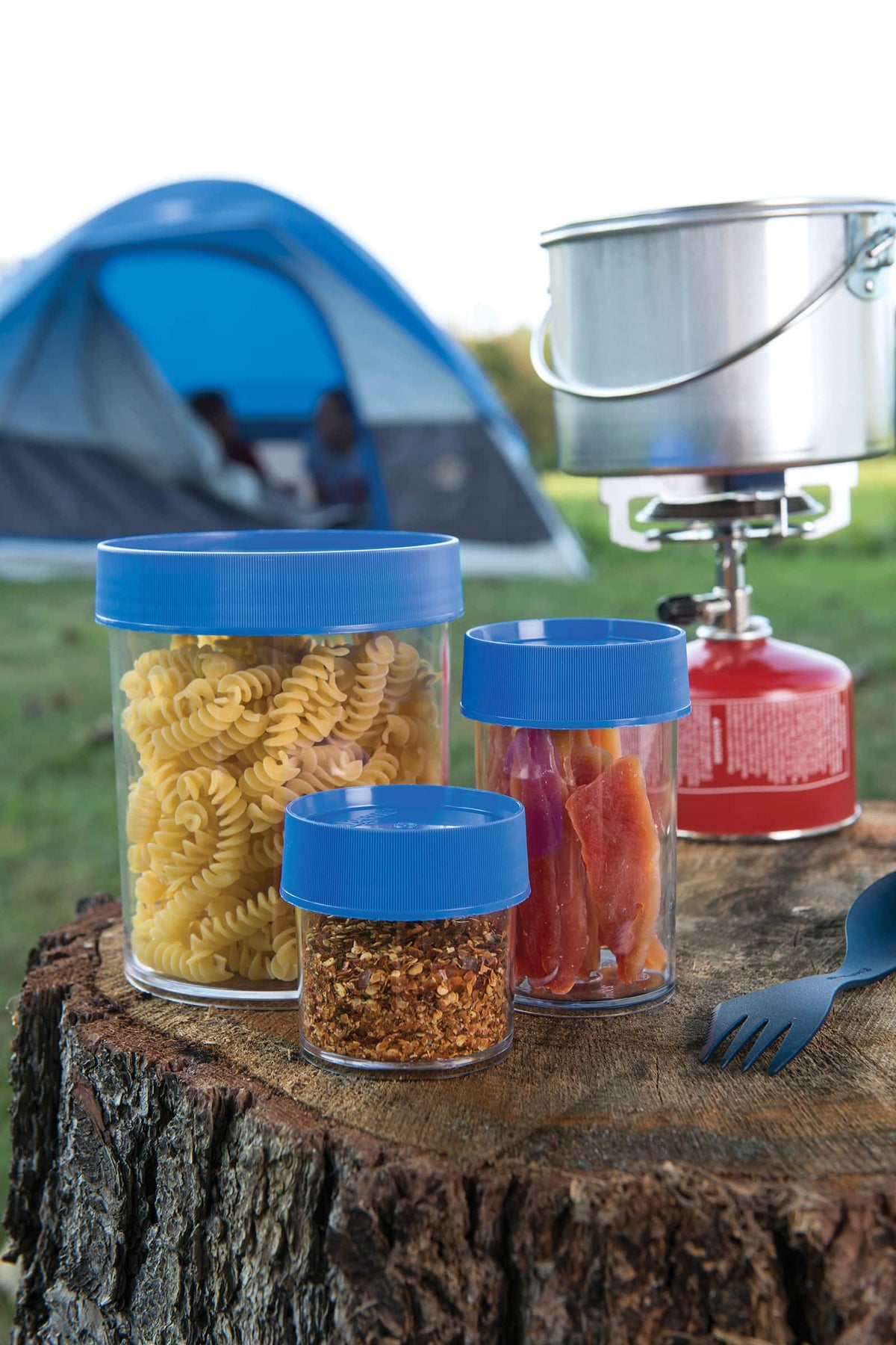 Nalgene product view: 8oz Storage Jar – Blue Lid N3 — 8oz Storage Jar – Blue Lid
