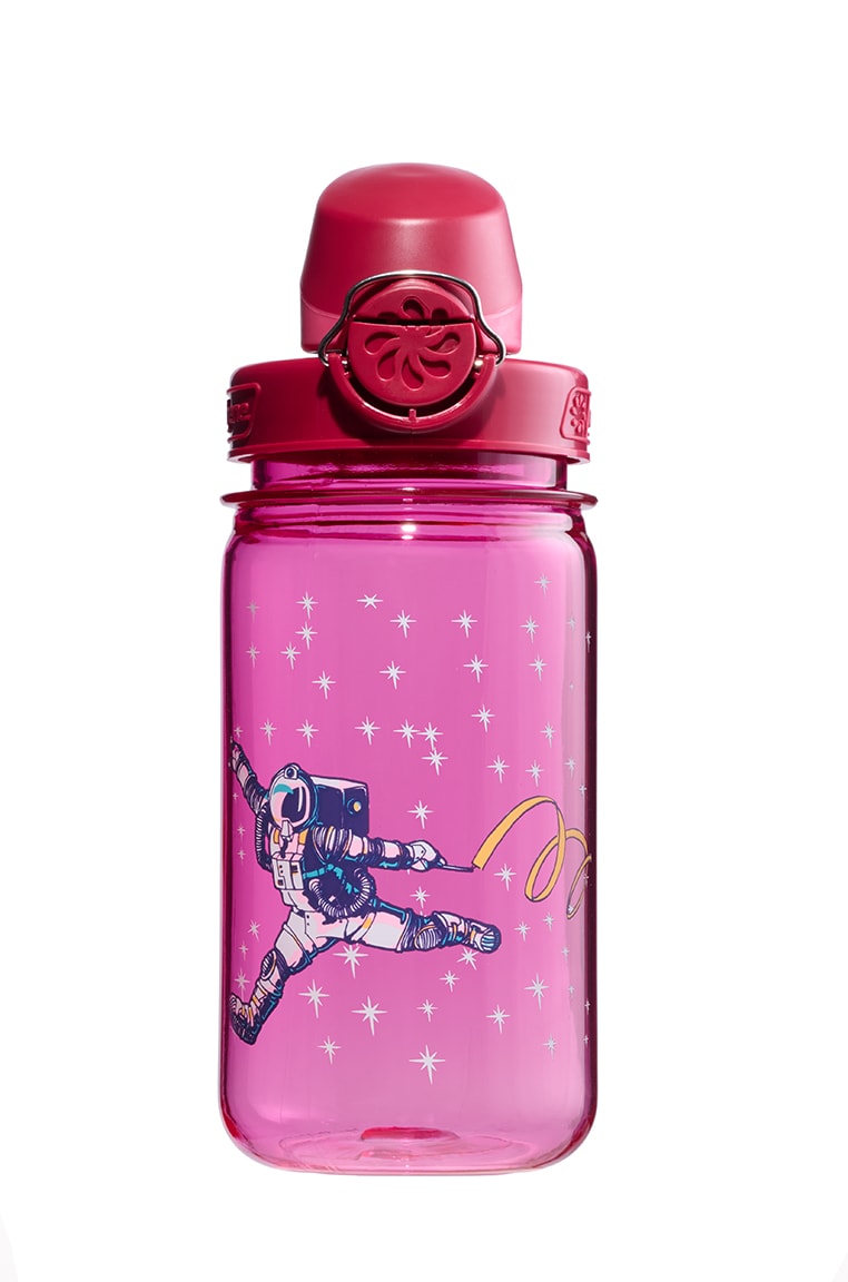 Nalgene product view: 12oz On-The-Fly Kids Lock-Top Bottle with Graphics O7 — 12oz On-The-Fly Kids Lock-Top Bottle with Graphics